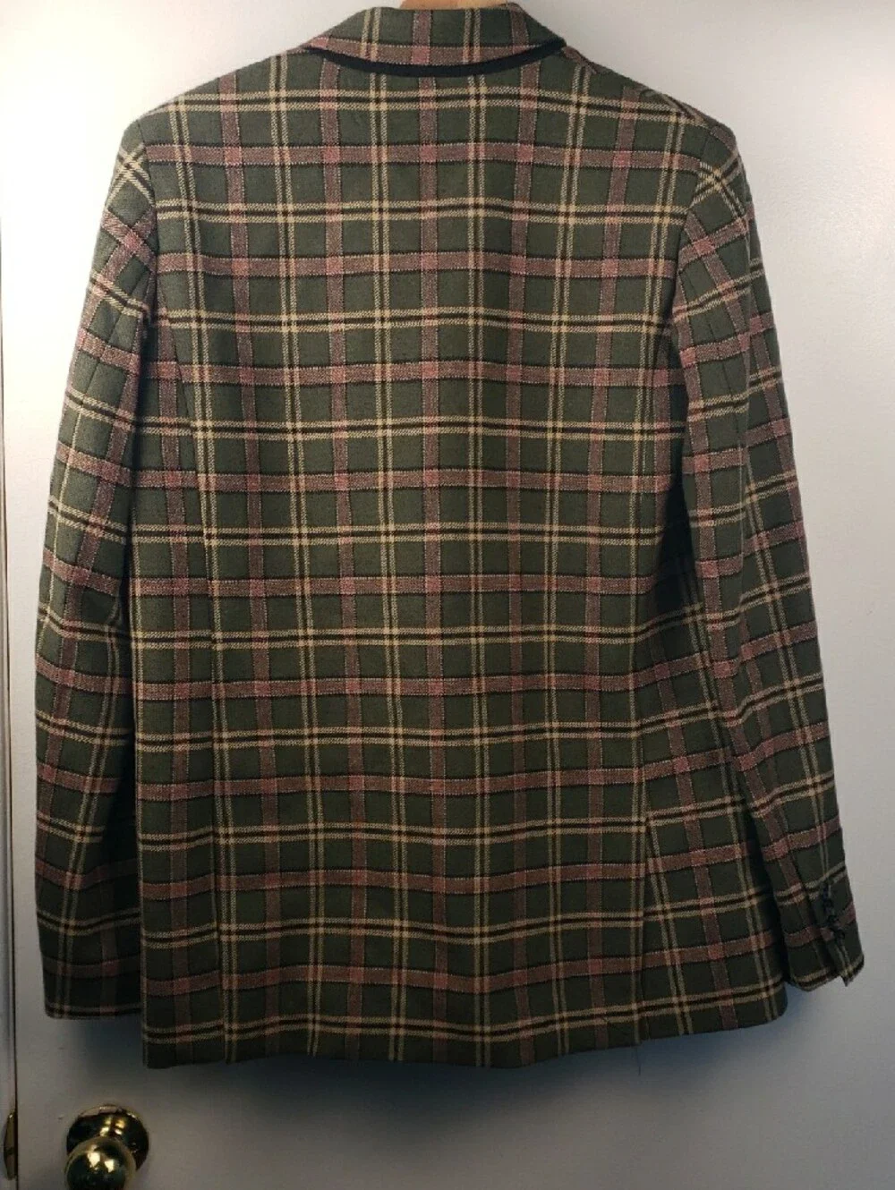 Aritzia Wilfred Wool-Blend Margaux Plaid Double Breasted Blazer in green Size 4 - Picture 4 of 8